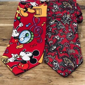 BALANCINE Disney TIE WORKS men's silk neck tie Mickey Mouse cartoon novelty VTG